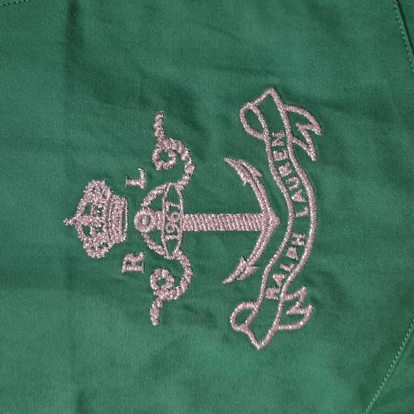 Ralph Lauren Kelly Green Fitted Button Down Shirt Embroidered Pocket Sz. 6 - Picture 2 of 6